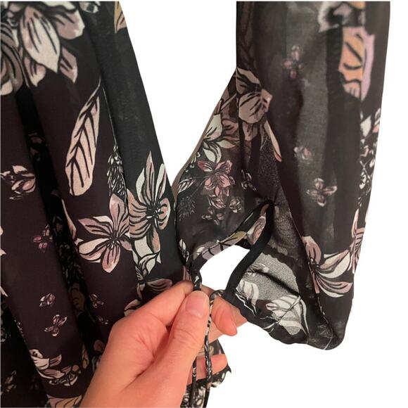 Nicholas Floral Print Georgette Lace-Insert Mini Dress - Picture 6 of 12